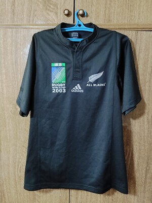 All Blacks Adidas Rugby Shirt World Cup 2003 Player Issue Jersey