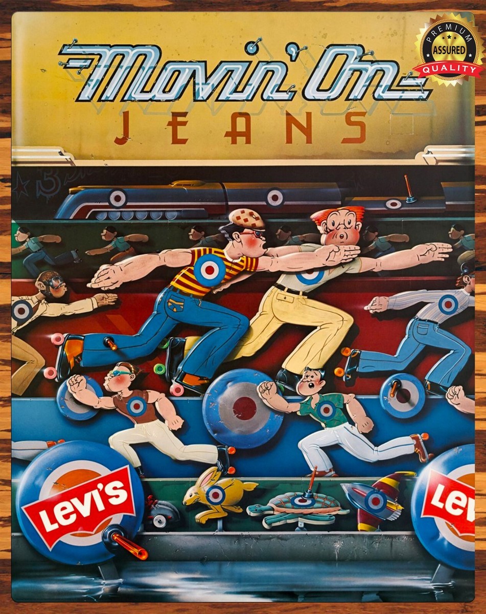 Movin' On Jeans Levi's - 1979 - Restored - Metal Sign 11 x 14 | eBay