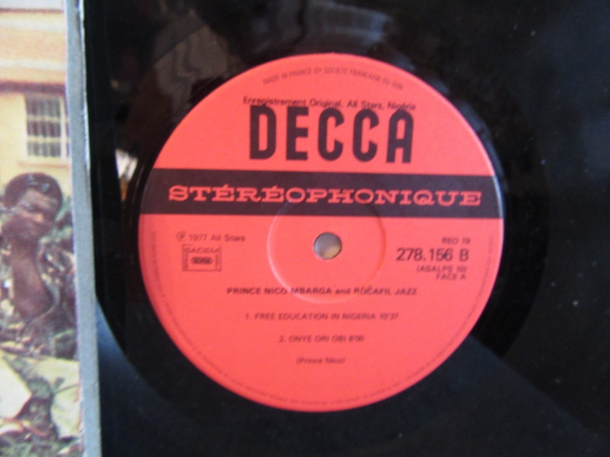 Prince Nico Mbarga & Rocafil Jazz lp vinyl record import france