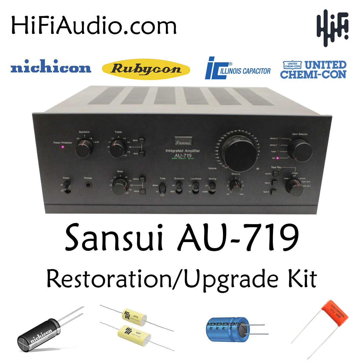 Sansui AU-719 rebuild restoration recap service kit fix repair
