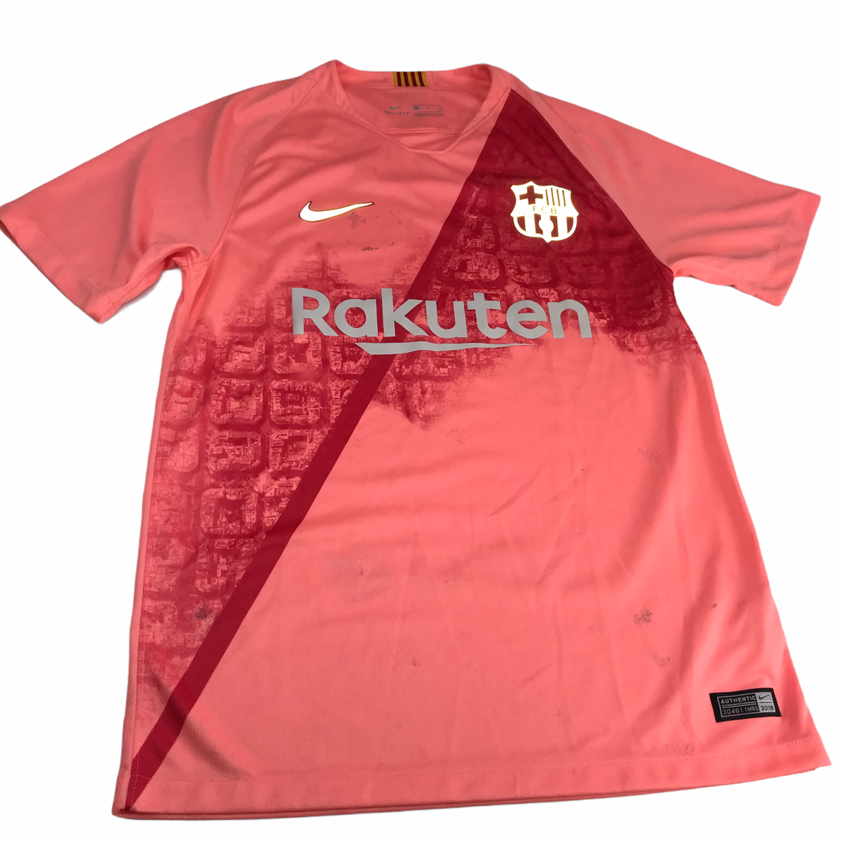 Nike Rakuten Soccer Jersey Pink Size Adult Men's Small. Barcelona