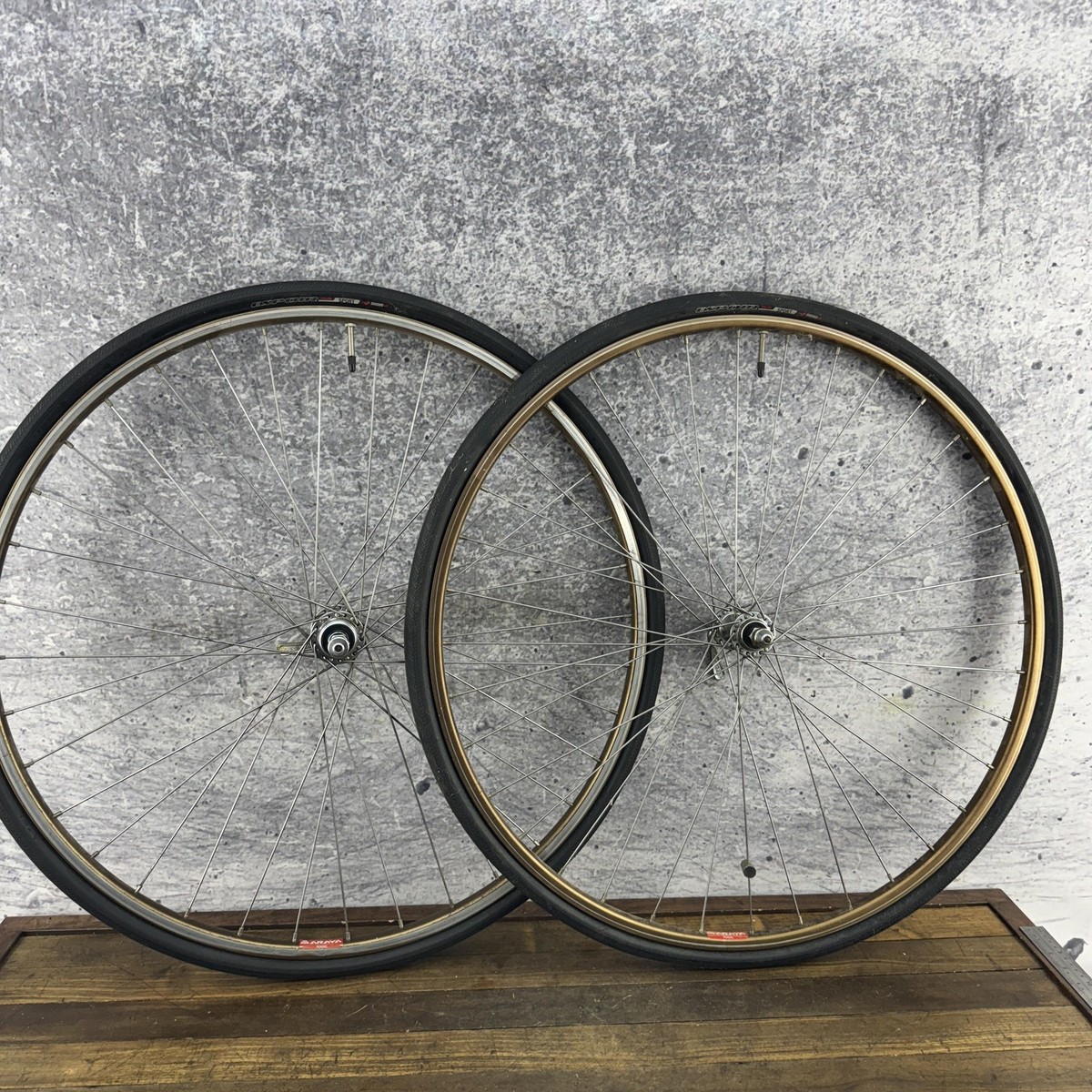 Vintage Araya 700C Wheelset Bronze Suzue Hubs 126mm 36 Hole 36