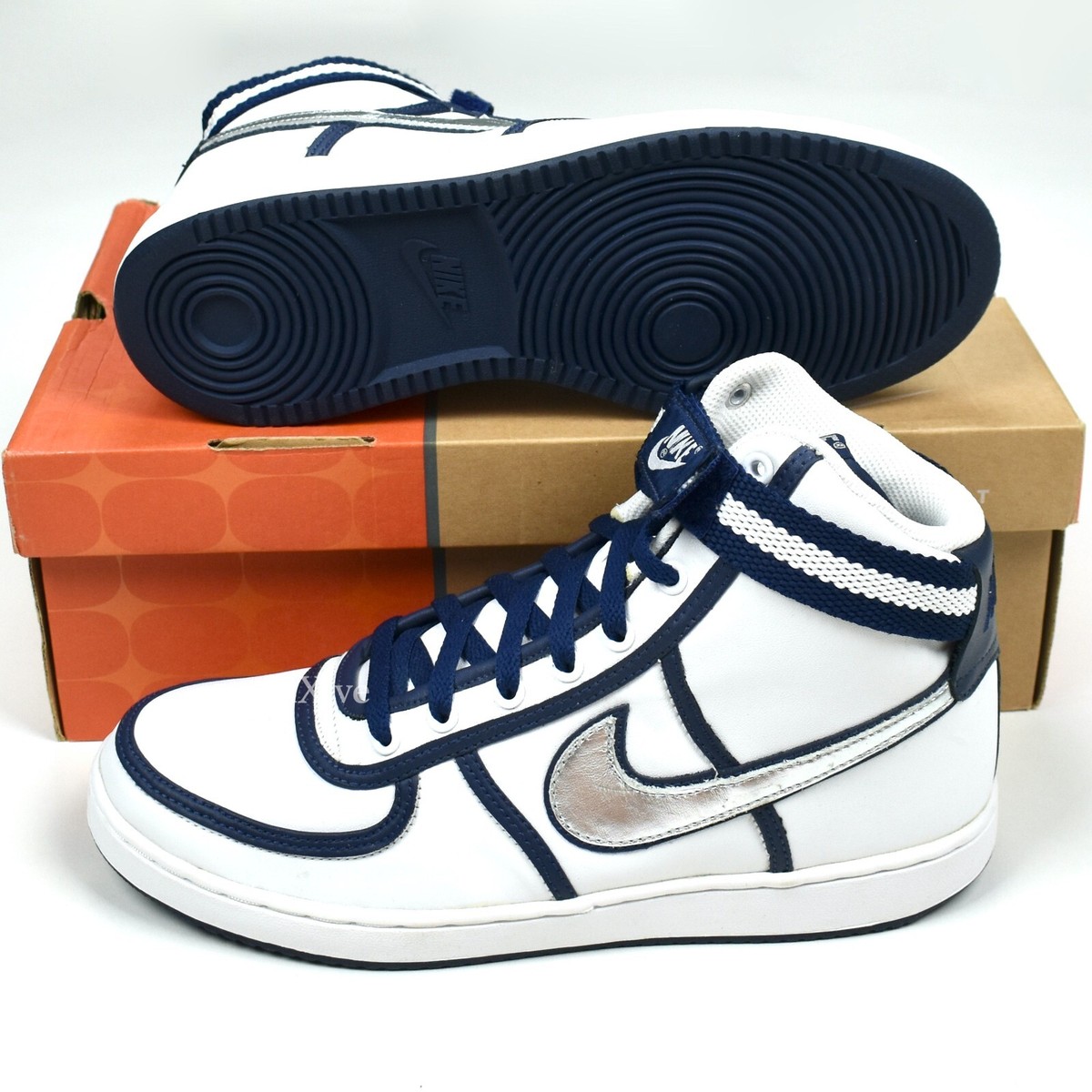 NWT Nike Vandal High Leather 2006 White Navy Silver Men's Sneakers
