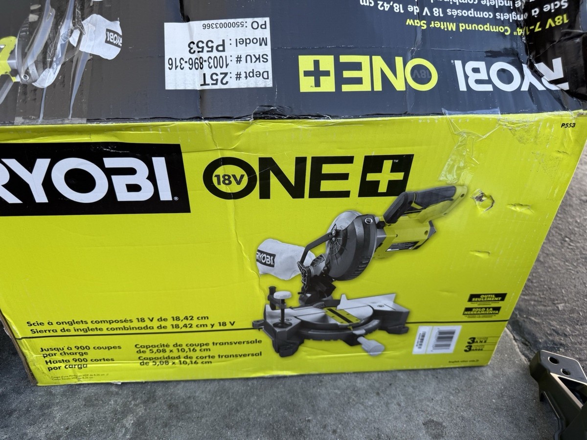 Ryobi P553 18V Cordless Compound Miter Saw for sale online | eBay