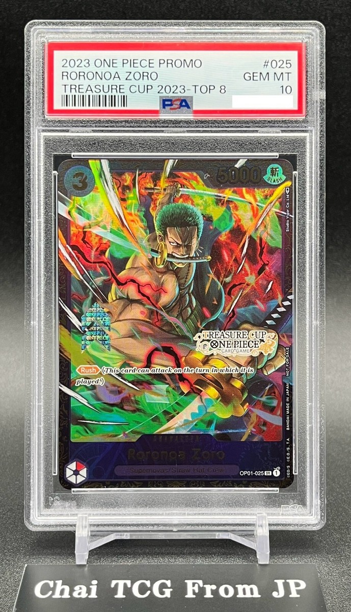 PSA 10 Roronoa Zoro OP01-025 Treasure Cup Top 8 Promo English ONE