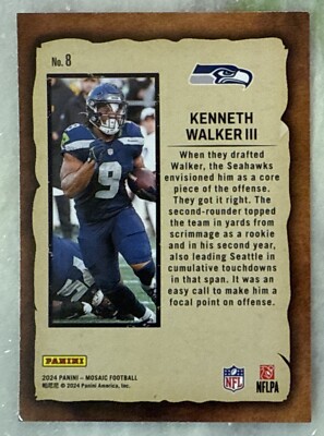 2024 Panini Mosaic Football Kenneth Walker III Notoriety Insert
