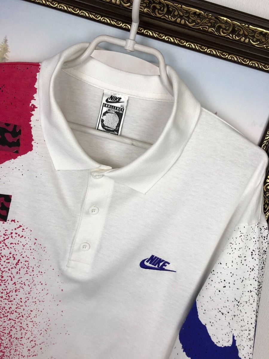 Vintage 90's Nike Challenge Court Andre Agassi Tennis Polo Shirt