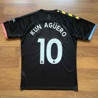 MANCHESTER CITY PUMA 2019/2020 SOCCER AWAY JERSEY #10 AGUERO SIZE