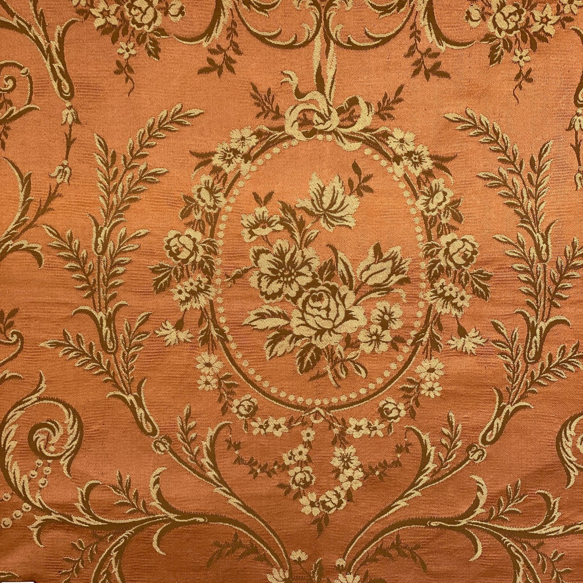 Antique silk Nouveau 1926 French Jacquard fabric sample UNUSED