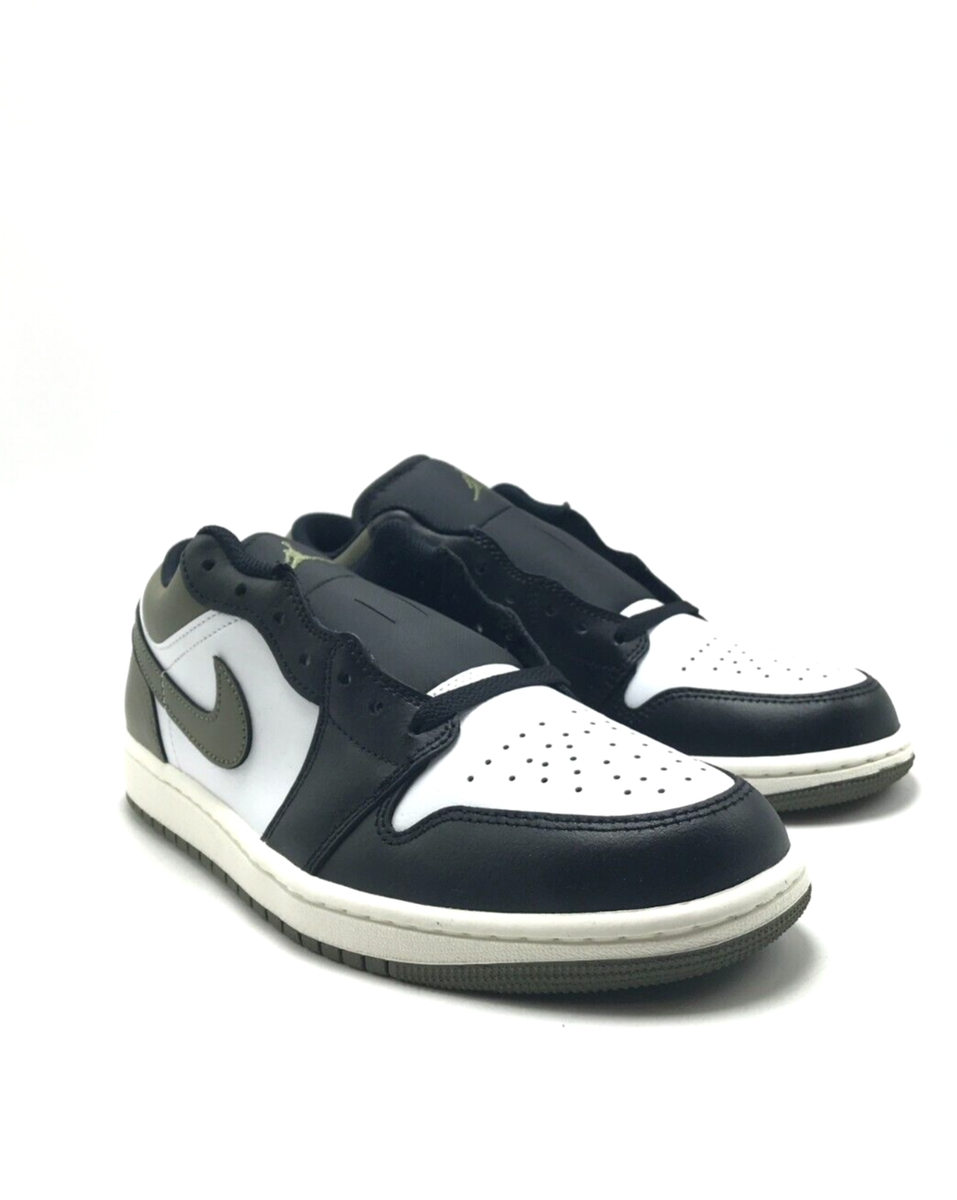 Size 10.5 - Air Jordan 1 Low Black Toe Medium Olive for sale