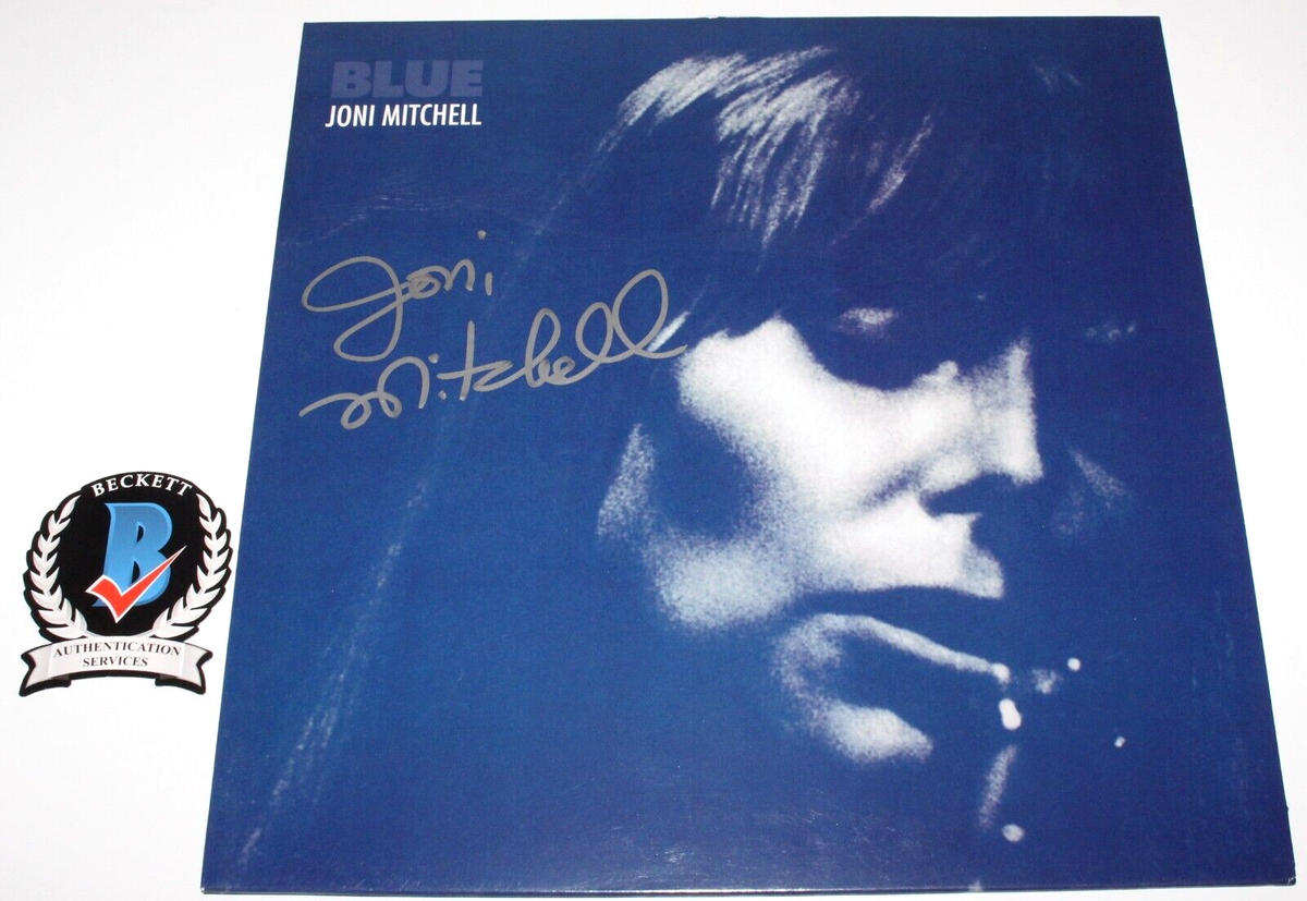 JONI MITCHELL SIGNED 'BLUE' ALBUM VINYL RECORD LP PROOF BECKETT