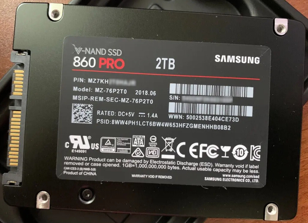 SSD SAMSUNG 860 PRO 2TB TBW 2,400TB MLC 3D V-NAND (MZ-76P2T0) SATA