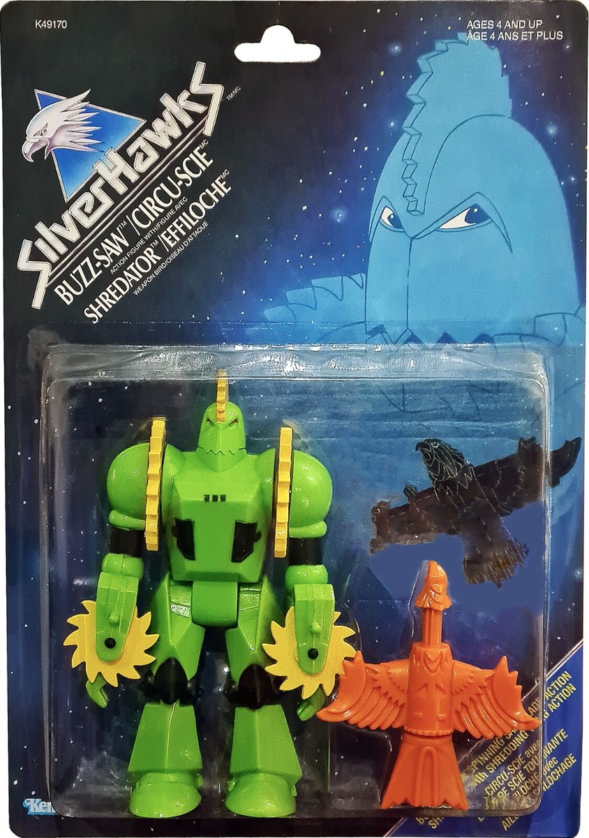 SilverHawks Buzz-Saw w/ Shredator Figure, Vintage 1986 Collectible