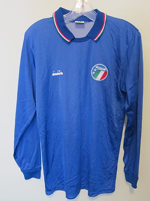 ITALY Italia 1986-90 home football shirt Diadora M long sleeve