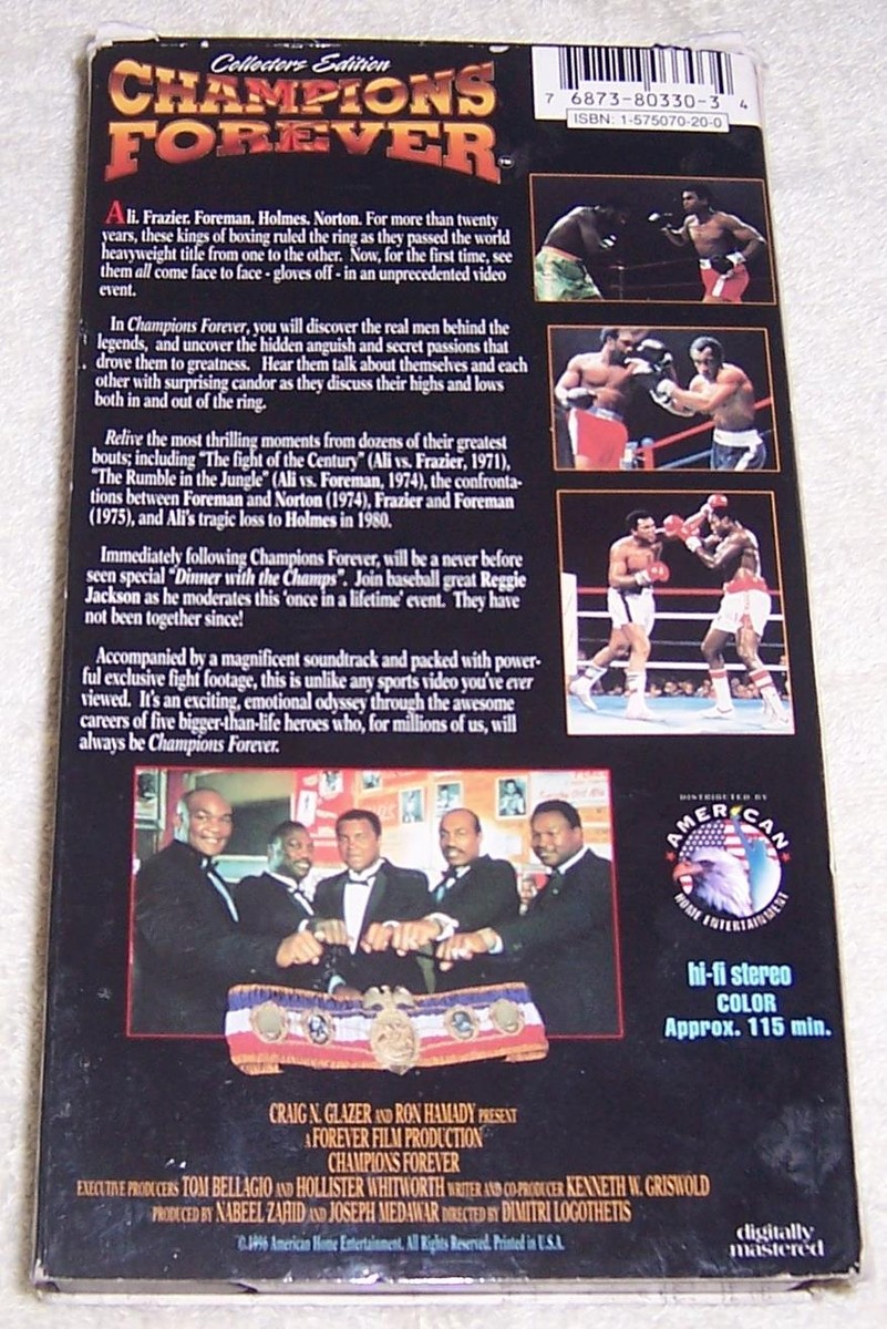 Champions Forever VHS Video boxing Muhammed Ali George Foreman