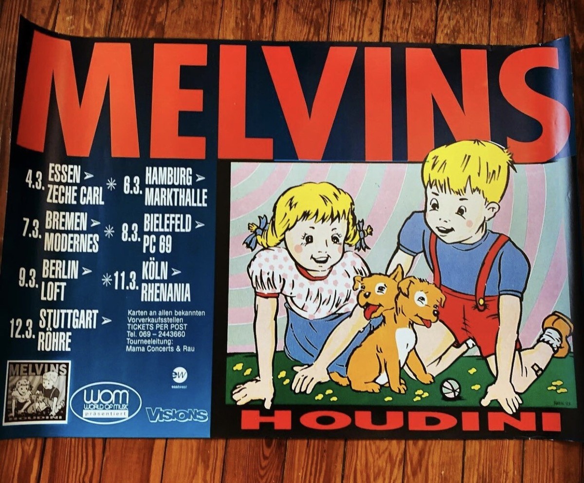 The Melvins HOUDINI Tour Concert Poster Germany 1993 Frank Kozik