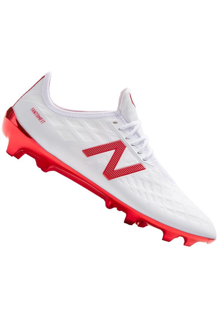 New Balance Men's Furon 4.0 Pro FG Soccer Shoe, White/Flame Orange