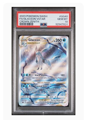 2023 POKEMON SWORD & SHIELD CROWN ZENITH #GG40 FULL ART/GLACEON