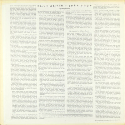 Harry Partch / John Cage - The Music Of John Cage And Harry Partch