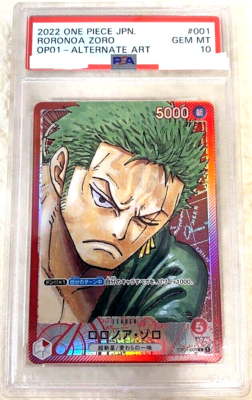 PSA 10 One Piece Card Game Zoro OP01-001 L Parallel Japanese DHL