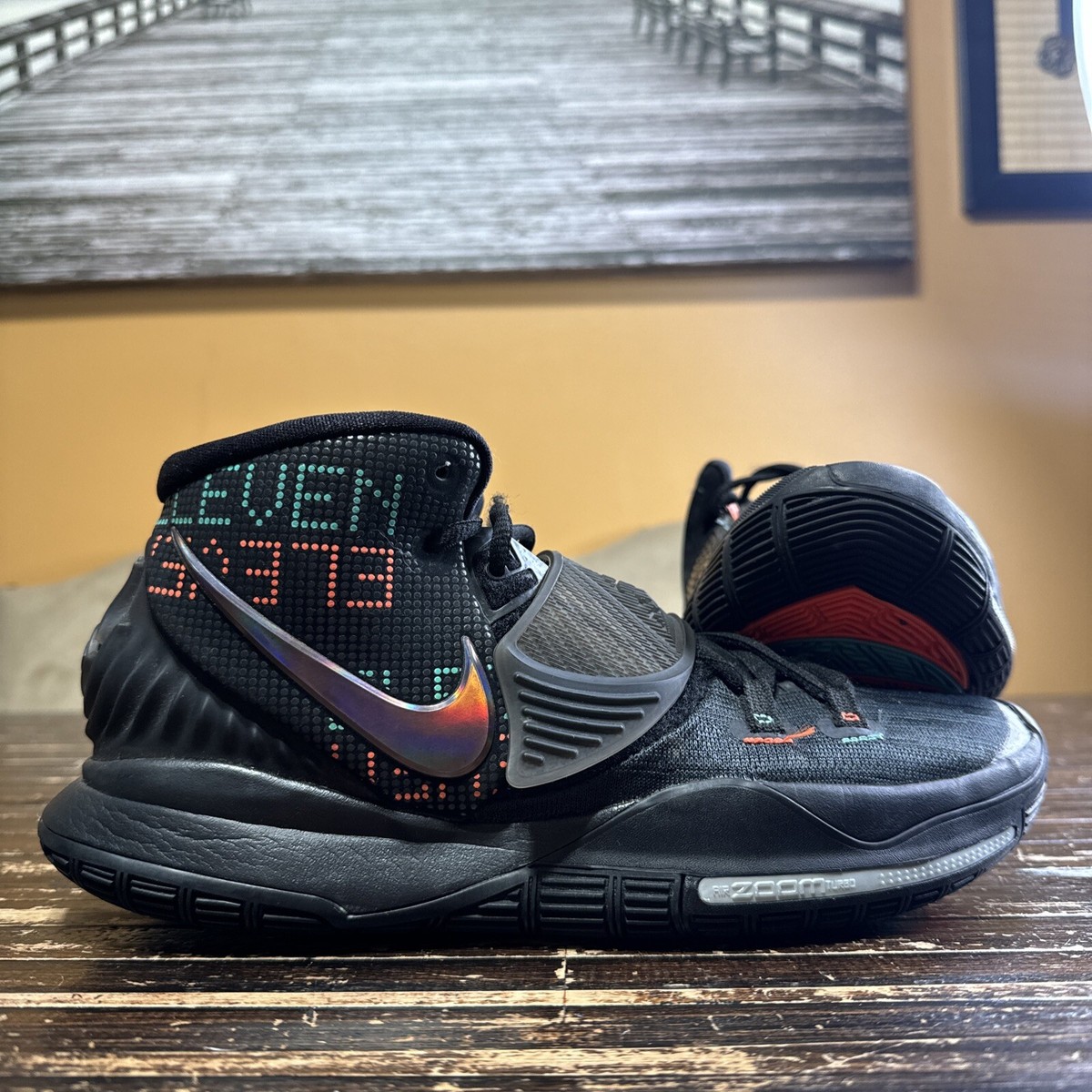 Men's Nike Kyrie Irving 6 VI Shot Clock Basketball Shoes Black