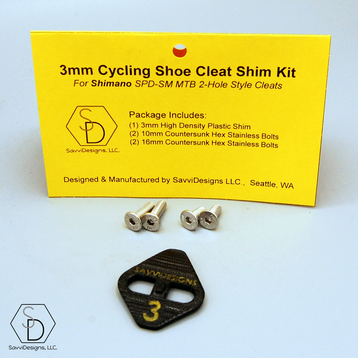 Shimano SPD - SM 3mm MTB Cleat Spacer Cycling Shoe Shim Kit - WITH