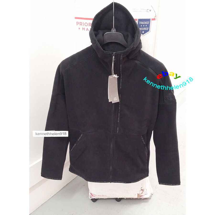 ADIDAS Z.N.E. FAST RELEASE FLEECE HOODIE JACKET DX7646 BLACK MENS