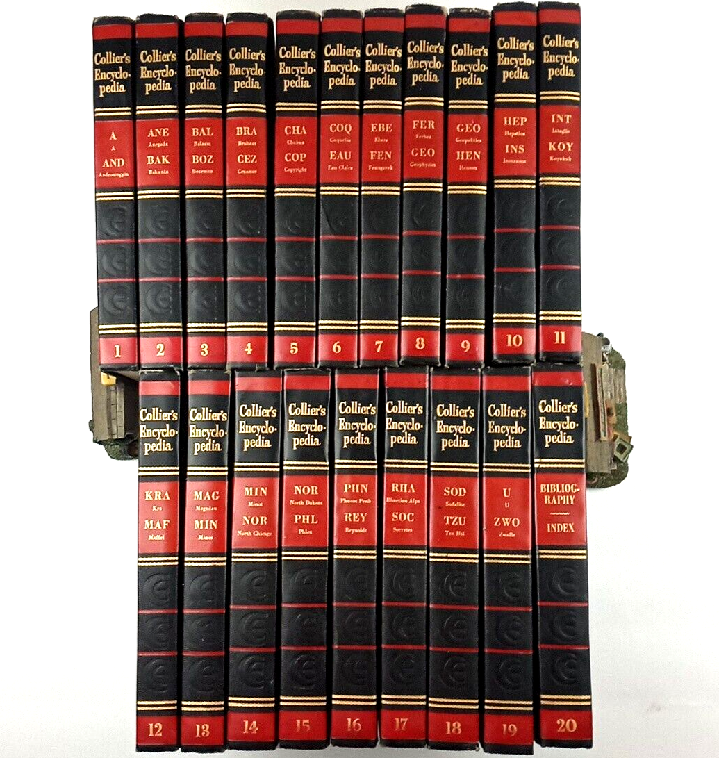 Vintage 1959 Collier s Encyclopedia Complete Set Volumes 1-20
