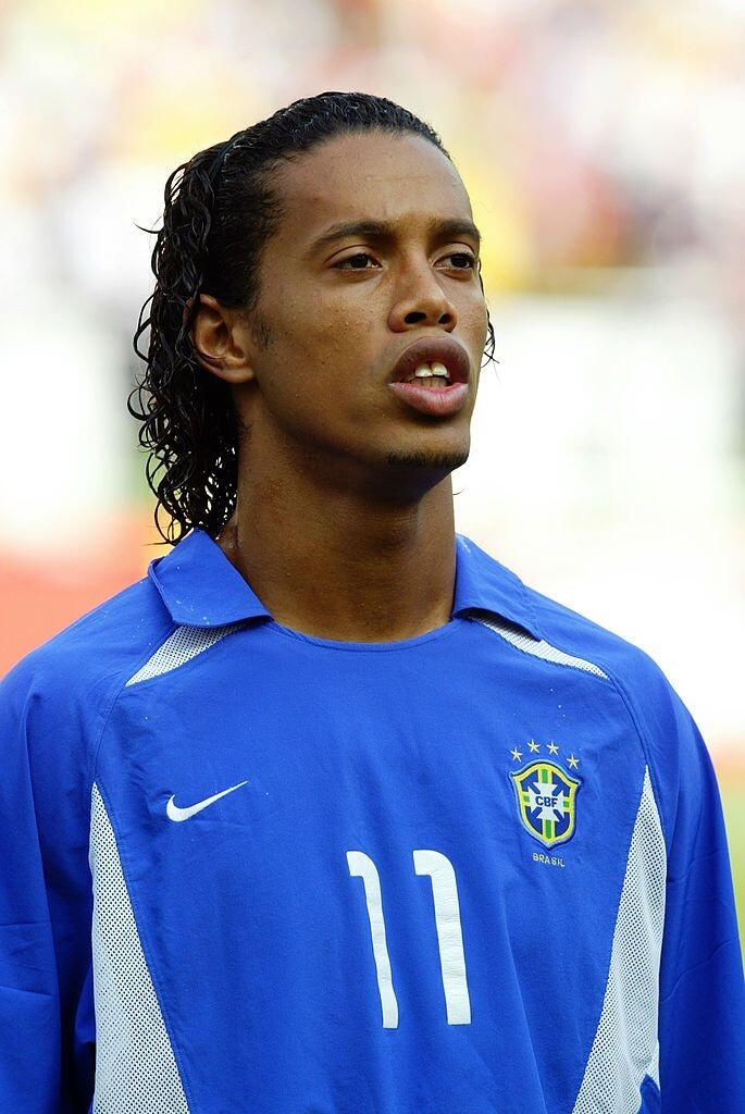 BRAZIL AWAY 02 - World Cup Korea Japan - RONALDINHO # 11 - MED