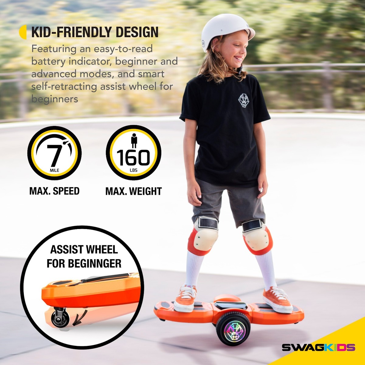 Swagtron Zipboard Electric LED Hoverboard Skateboard Bluetooth