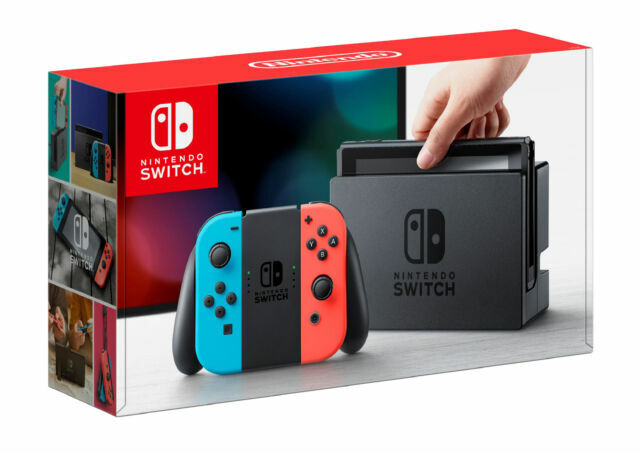 Nintendo Switch HAC-001 Handheld Console - 32GB - Neon Blue/Red