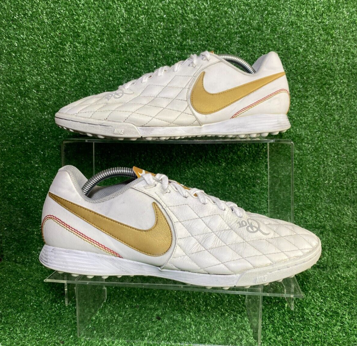 Nike Tiempo X Lunar TF Legend white Gold Indoor R10 Ronaldinho