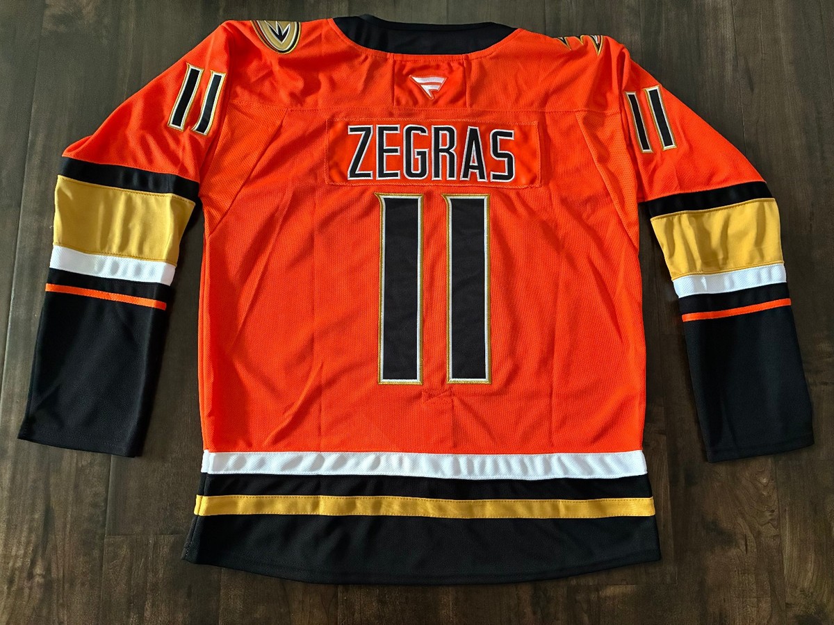 ⭐NEW Anaheim DUCKS Trevor ZEGRAS Jersey Fanatics Pro NHL ORANGE
