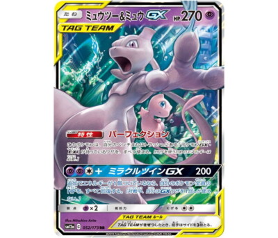 Pokemon Card Japanese Mewtwo & Mew GX 052/173 RR TAG TEAM 2019 NM