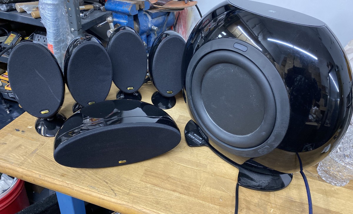 KEF HTS3001SE Black Satellite Speakers surround sound | eBay