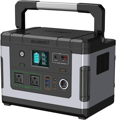 SUAOKI Solar Generators, G500 Portable Power Station 500Wh Camping