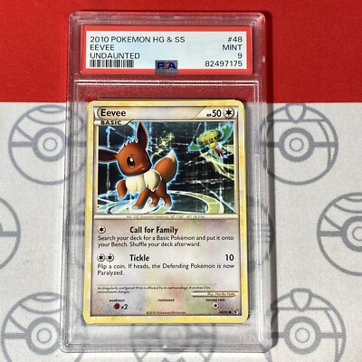 PSA 9 MINT Eevee 48/90 Pokemon 2010 HG & SS Undaunted Card 7175 | eBay
