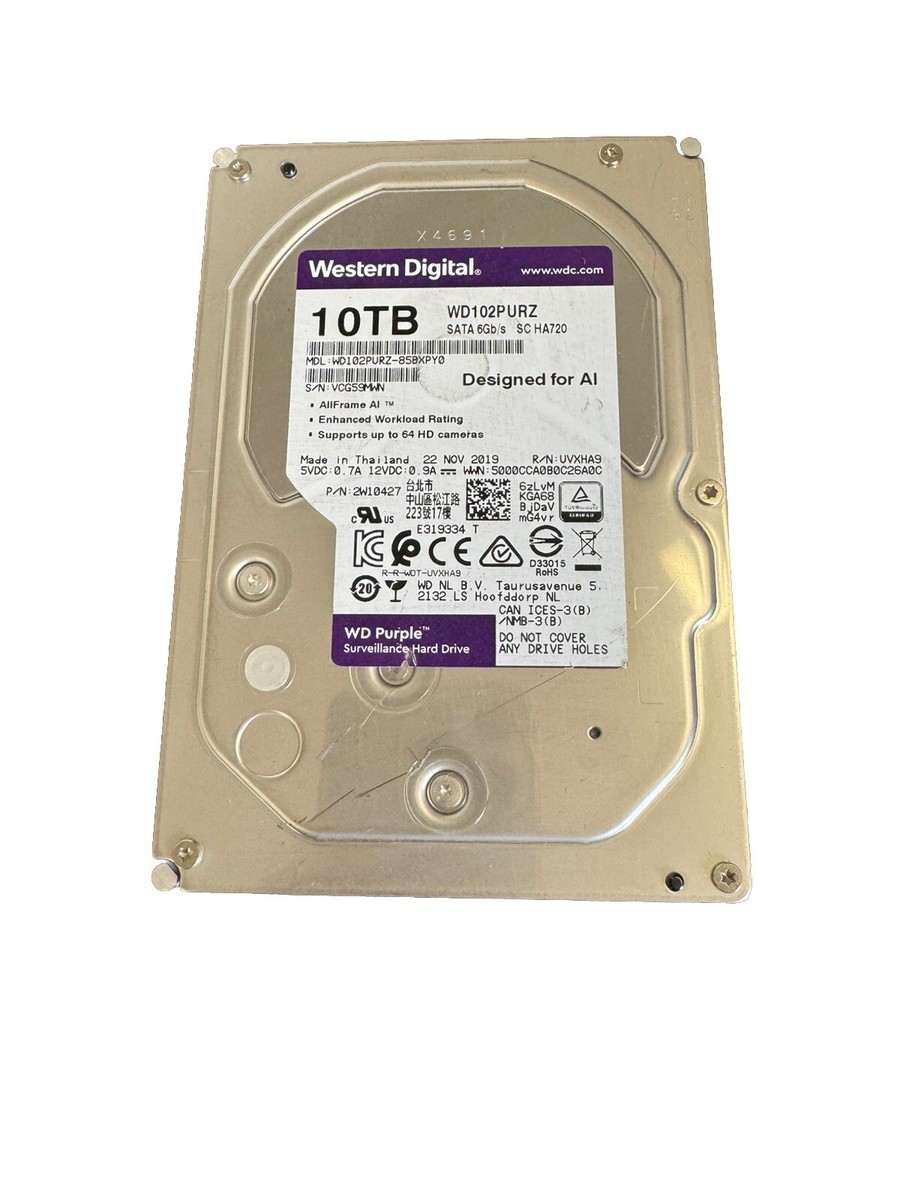 Western Digital Purple 10TB 3.5 SATA HDD WD102PURZ-85BXPY0 | eBay