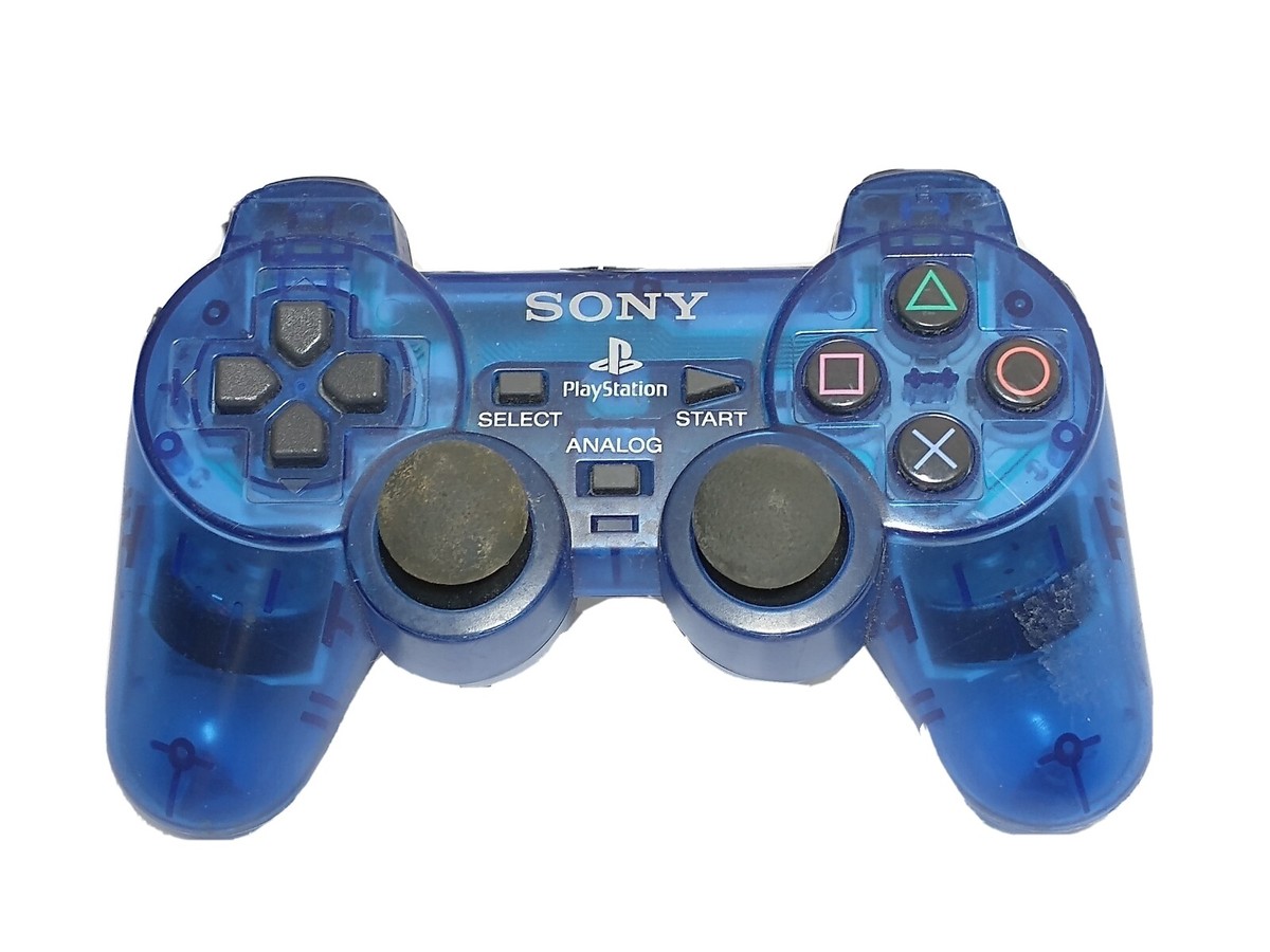 Sony OEM PlayStation 2 PS2 Clear Ocean Blue DUAL SHOCK 2