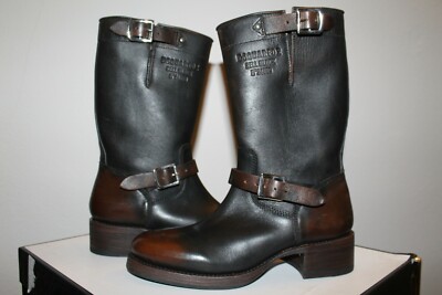 DSQUARED2 8.5/38.5 Womens Brown Leather Moto Biker Boots ITALY