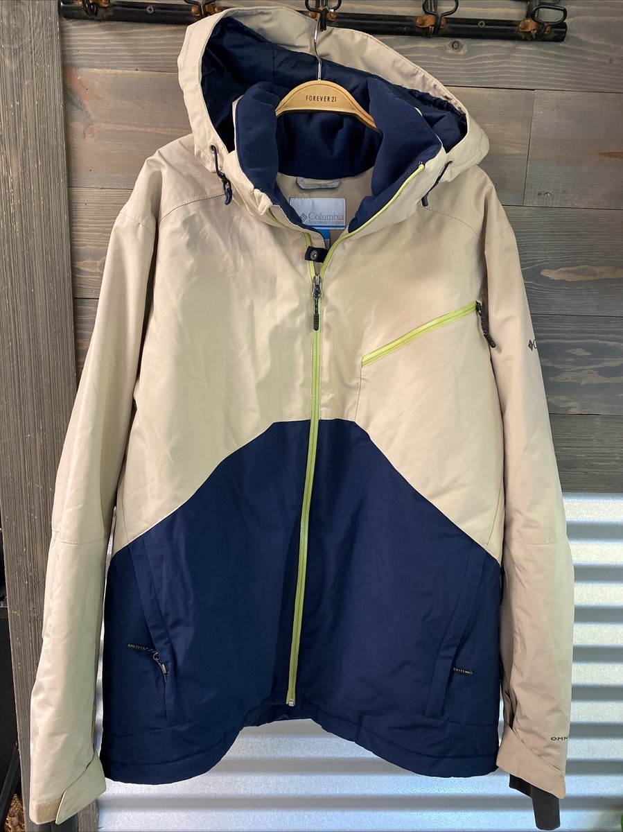 Columbia Omni-Tech Winter Snow Ski Jacket XL Thumb Holes Hooded