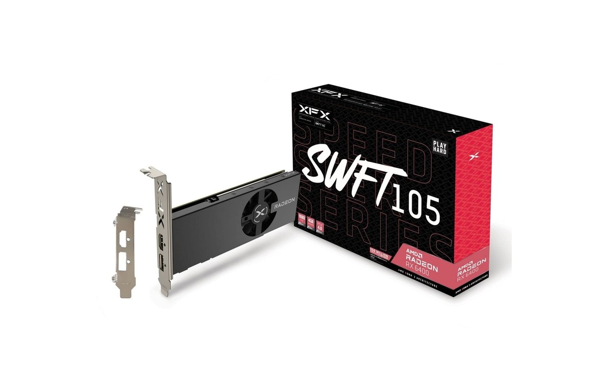 XFX Speedster SWFT105 Radeon RX 6400 Gaming Graphics Card with 4GB