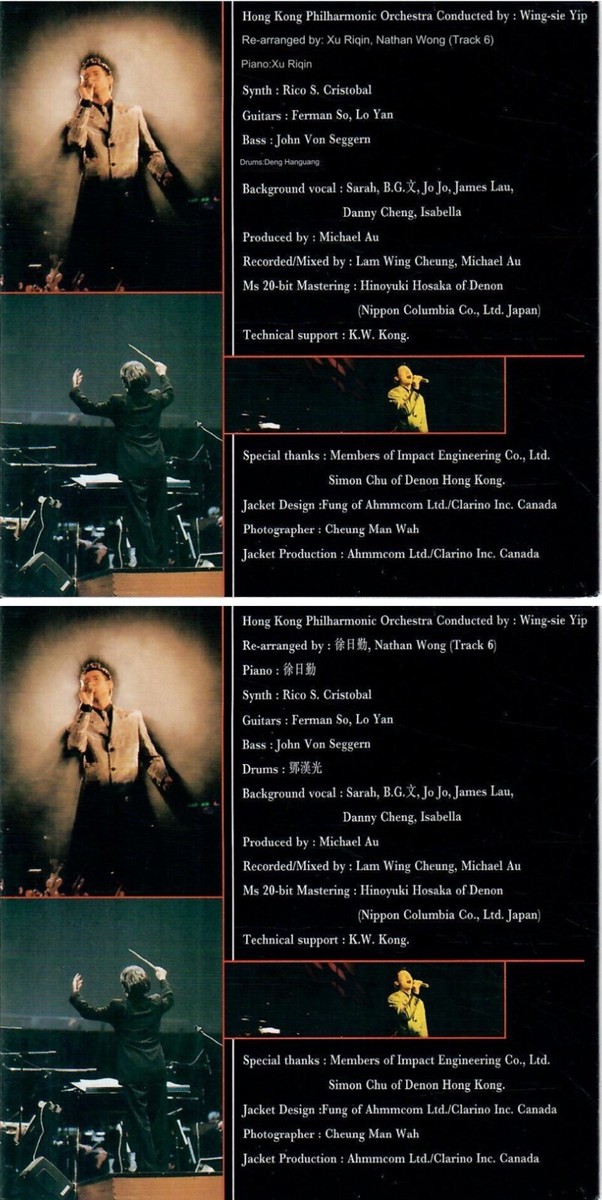 Jacky Cheung ~ 張學友 Live Love And Symphony 愛與交響曲 Hong Kong