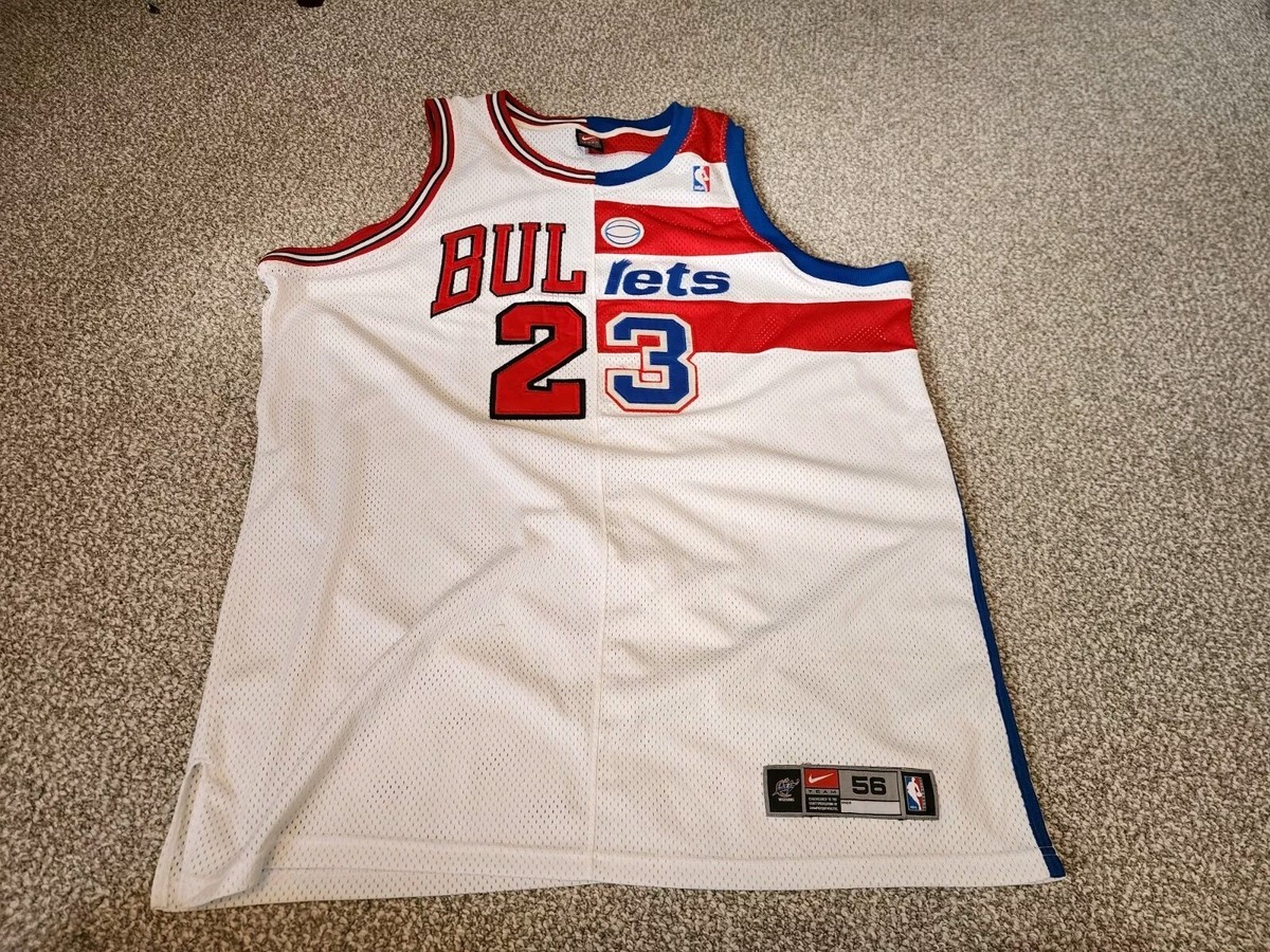 Michael Jordan Jersey Split Bulls Bullets Nike 56 XXL Chicago