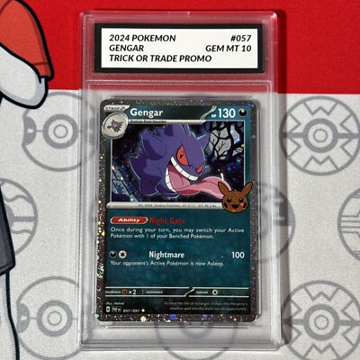Graded 10 Gengar 2024 Trick Or Trade Reverse Holo Promo Pokemon