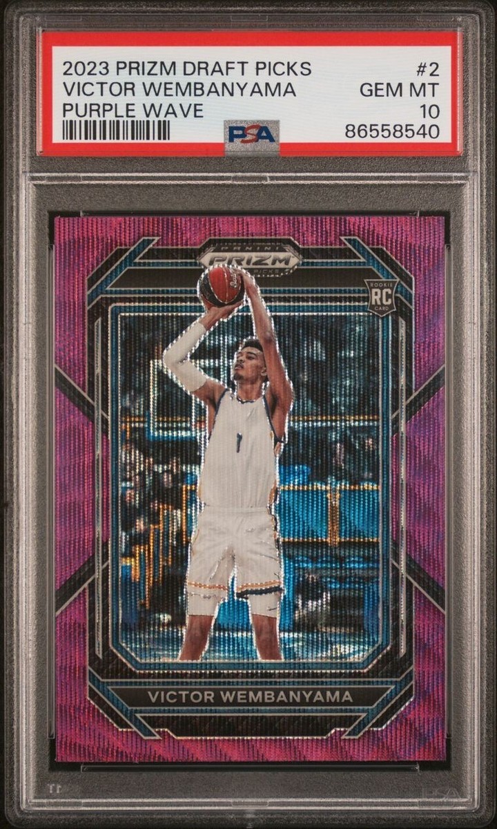 PSA 10 2023-24 Prizm Draft Victor Wembanyama Rookie RC PURPLE Wave