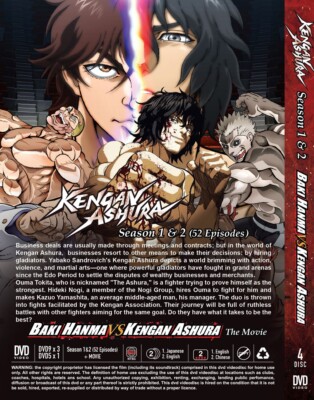 DVD ANIME KENGAN ASHURA SEASON 1-2 VOL.1-52 END + MOVIE ENG DUB +