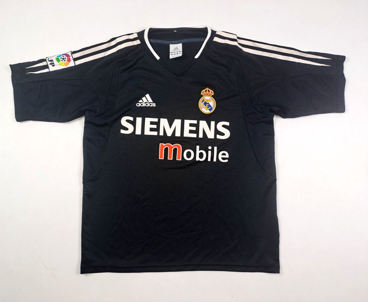 Real Madrid Siemens adidas shirt jersey black size uk 32/34 164 cm