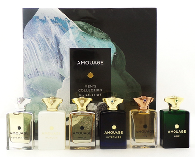 Amouage MEN'S COLLECTION 6 x 0.25 oz.EDP Miniature Set for Men NEW
