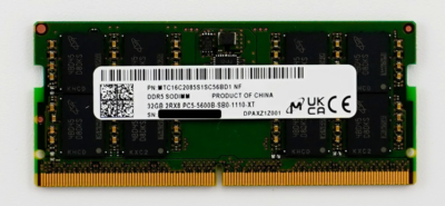 Micron 32GB DDR5 SODIMM 5600MHz 2Rx8 Laptop RAM CL46 Memory